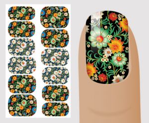 Слайдер для дизайна ногтей, цветочный № F146,  NOGTIKA - NOGTISHOP