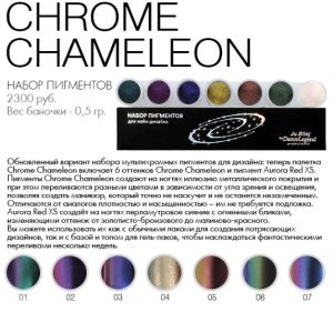 Палетка с пигментами "JU.Bilej by DL" Chrome Chameleon №14   - NOGTISHOP