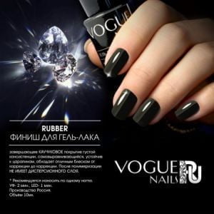 Каучуковый Rubber Top no Wipe Vogue Nails финиш для гель-лака без липкого слоя, 10 мл - NOGTISHOP