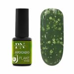 FLAKE base Avocado PN 12 мл, цветная база зеленая с белыми шестигранниками