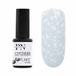 FLAKE base Lychee PN 12 мл, цветная база нежно-серая с белыми шестигранниками