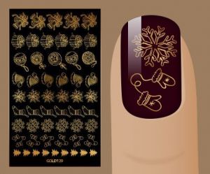 Слайдер для дизайна ногтей, Фольгированные, Золото №G129, NOGTIKA - NOGTISHOP