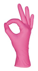 Перчатки нитриловые 50 пар/100 шт, Розовые, размер "L", MediOk - NOGTISHOP