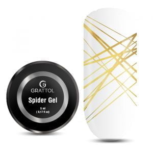 Гель паутинка для тонких линий Grattol Spider Gel Gold, 5 мл