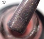 База Каучуковая для гель-лака Grattol Rubber Base Glitter №8, 9 мл.