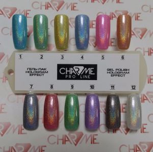 Гель-лак CHARME Hologram Effect 02 - зеленый всплеск  - NOGTISHOP