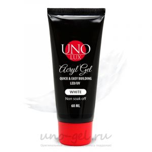 AcrylGel "Uno Lux", White, 60 ml.  - NOGTISHOP