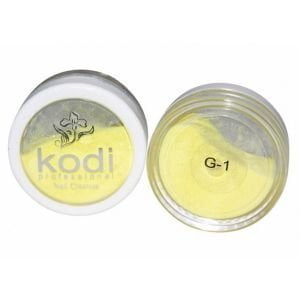 Акриловая пудра Kodi №G-01 Жёлтая с микроблеском, 4.5 гр. - NOGTISHOP