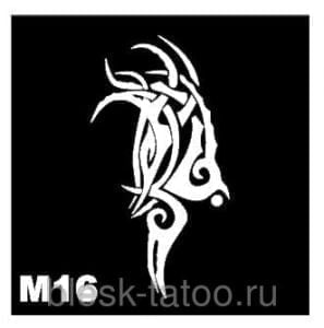 Трафарет для временных тату 9х9 см (M16) - NOGTISHOP