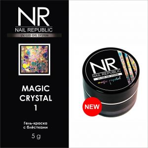 Гелевая краска c блестками Magic Crystal №01 Nail Republic, 7 гр   - NOGTISHOP