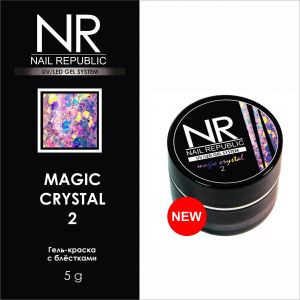 Гелевая краска c блестками Magic Crystal №02 Nail Republic, 7 гр - NOGTISHOP