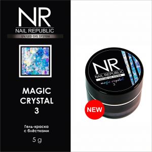 Гелевая краска c блестками Magic Crystal №03 Nail Republic, 7 гр   - NOGTISHOP
