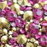 Стразы SWAROVSKI  Fuchsia, микс размеров в пакете, Crystalland, 144шт. 