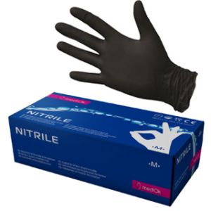 Перчатки нитриловые 50 пар/100 шт, Чёрные, размер "M", MediOk - NOGTISHOP