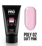 Полигель POLYFLEXI Gel Color - Soft Pink №02, MOLLON PRO, 60 мл  