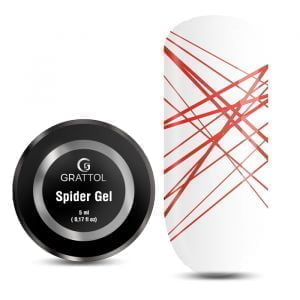 Гель паутинка для тонких линий Grattol Spider Gel Red, 5 мл