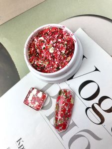 Глиттер CONFETTY MIX RED - NOGTISHOP