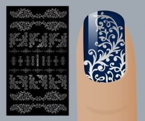 Слайдер для дизайна ногтей, Фольгированные, Серебро №S122, NOGTIKA - NOGTISHOP