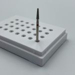 Бор алмазный (фреза конус закругленный, тонкая, красная) ВладМиВа